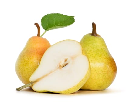 pears over white background