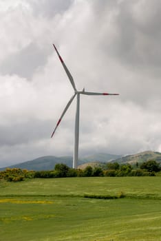 wind turbines in the countryside of Salerno in Italy