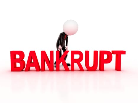 Concept of crisis - the word Bankrupt in the background