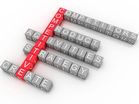 3d illustration of business competitive advantage