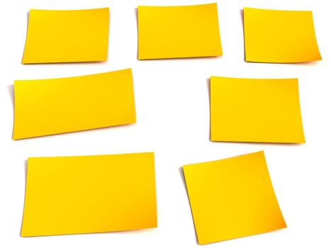 Yellow stick note isolated on white background