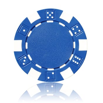 blue poker chip