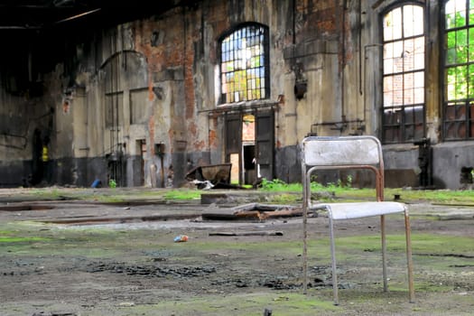 Factory hall in a disused factory