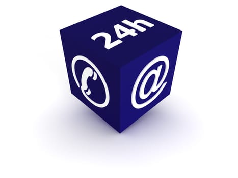 Communication - blue cube