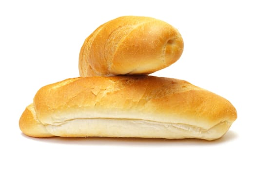 Wheat bread on white background