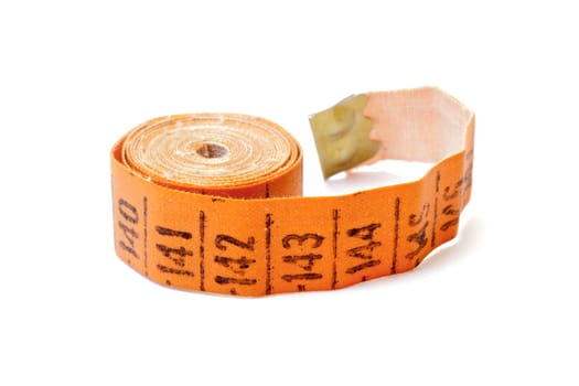 Measuring tape of the tailor isolated on white