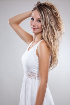 Woman in a white dress