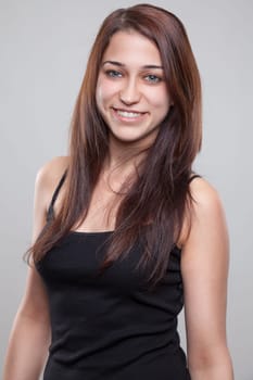 Portrait of a smiling brunette