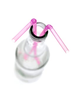 Drinking straws isloated against a white background