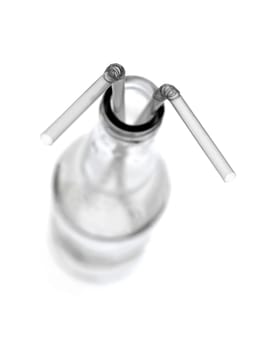 Drinking straws isloated against a white background