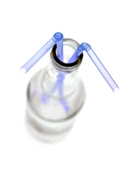 Drinking straws isloated against a white background