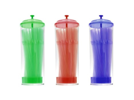 Drinking straws isloated against a white background