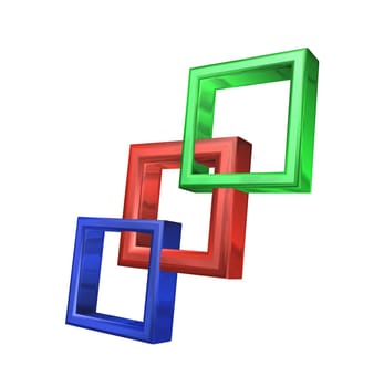 3D illustrations of squares