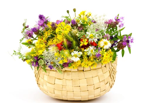wild flowers in a basket