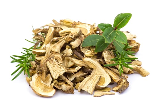 herbs and dried mushrooms - boletus