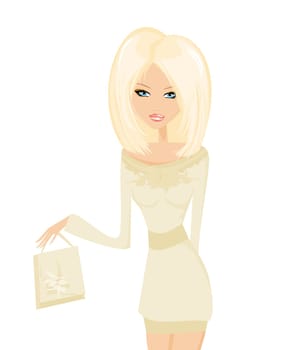 shopping fashion girl with elegant bag