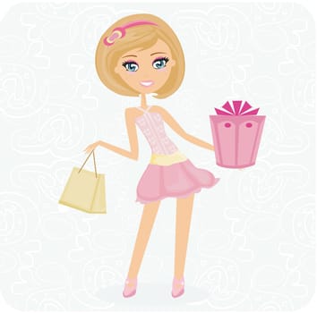 shopping fashion girl with elegant bag