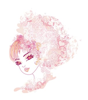 Abstract Beautiful Woman Portrait