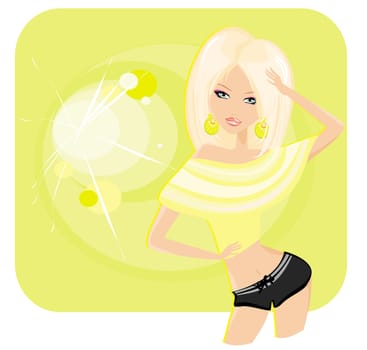 Beautiful disco dancing girl
