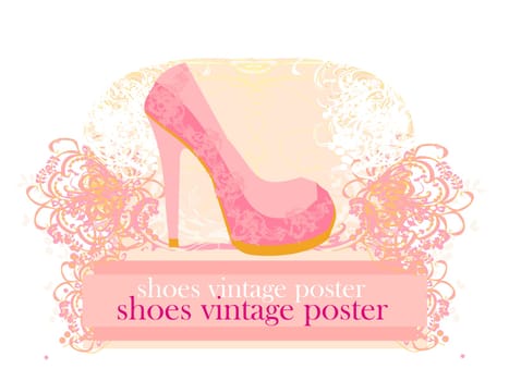 abstract shoes vintage poster