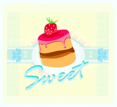Lovely cake - Vintage Card Design