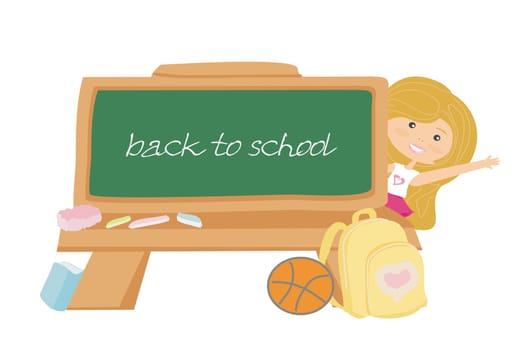 illustration of back to school girl