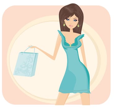 shopping fashion girl with elegant bag