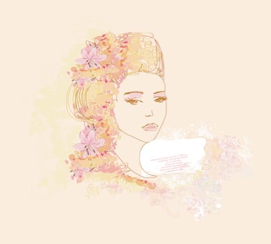 Abstract Beautiful Woman Portrait