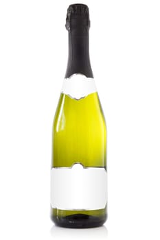 Bottle of champagne with white label for your text