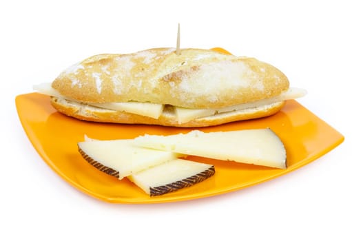 Cover vasco. sausage typical Spanish tapas size.