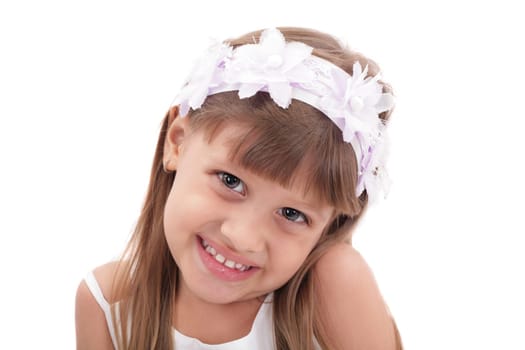 Closeup portrait of pretty little girl