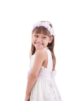 Portrait of a emotional beautiful little girl