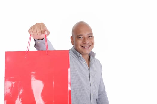 picture of handsome man with shopping bags