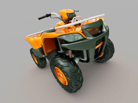 Sports quad bike on a grey background