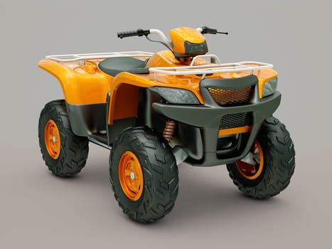 Sports quad bike on a grey background