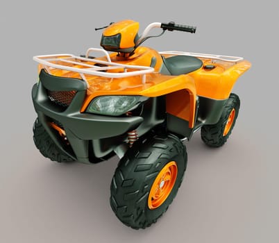 Sports quad bike on a grey background