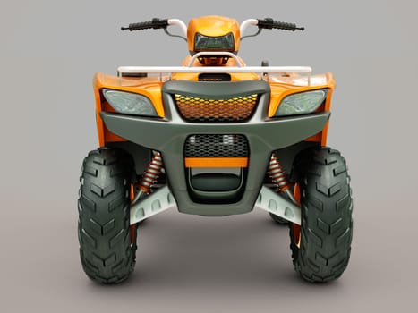 Sports quad bike on a grey background