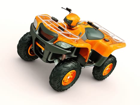Sports quad bike on a light background