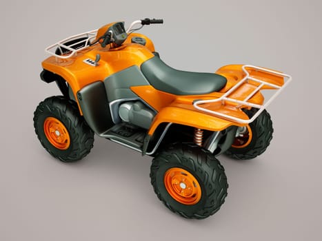 Sports quad bike on a grey background