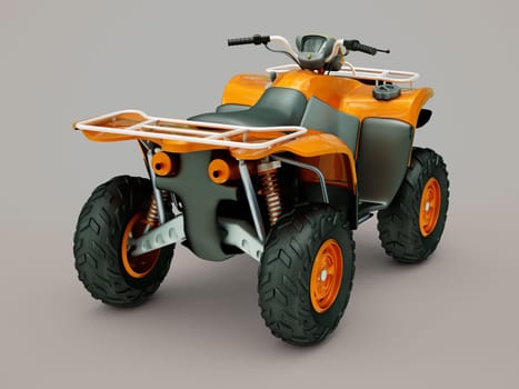 Sports quad bike on a grey background