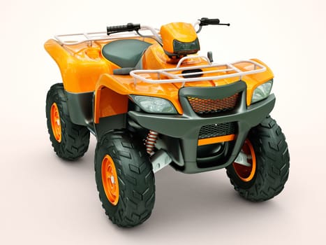 Sports quad bike on a light background