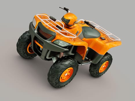 Sports quad bike on a grey background