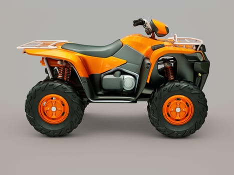 Sports quad bike on a grey background