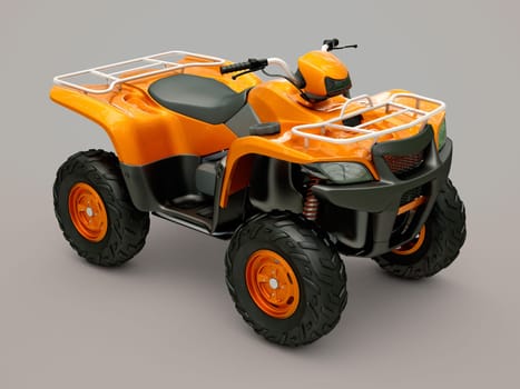 Sports quad bike on a grey background