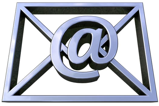 3D simulation of email isolated and with clipping path