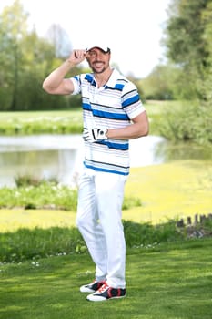 Man on a golf course