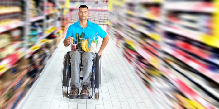 Wheelchair users shopping