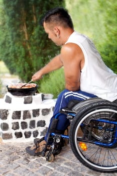 Wheelchair users at the barbecue