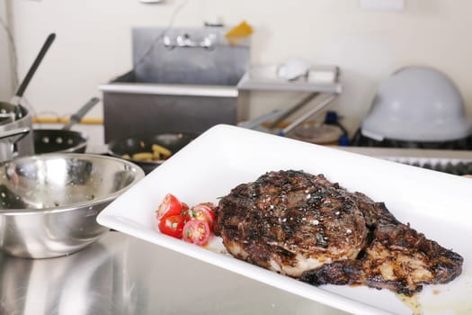 ribeye prepared and ready to eat
