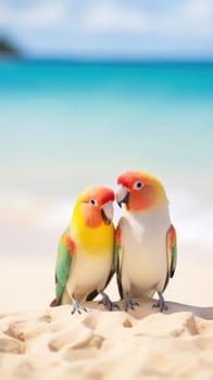 Two lovebirds on the beach